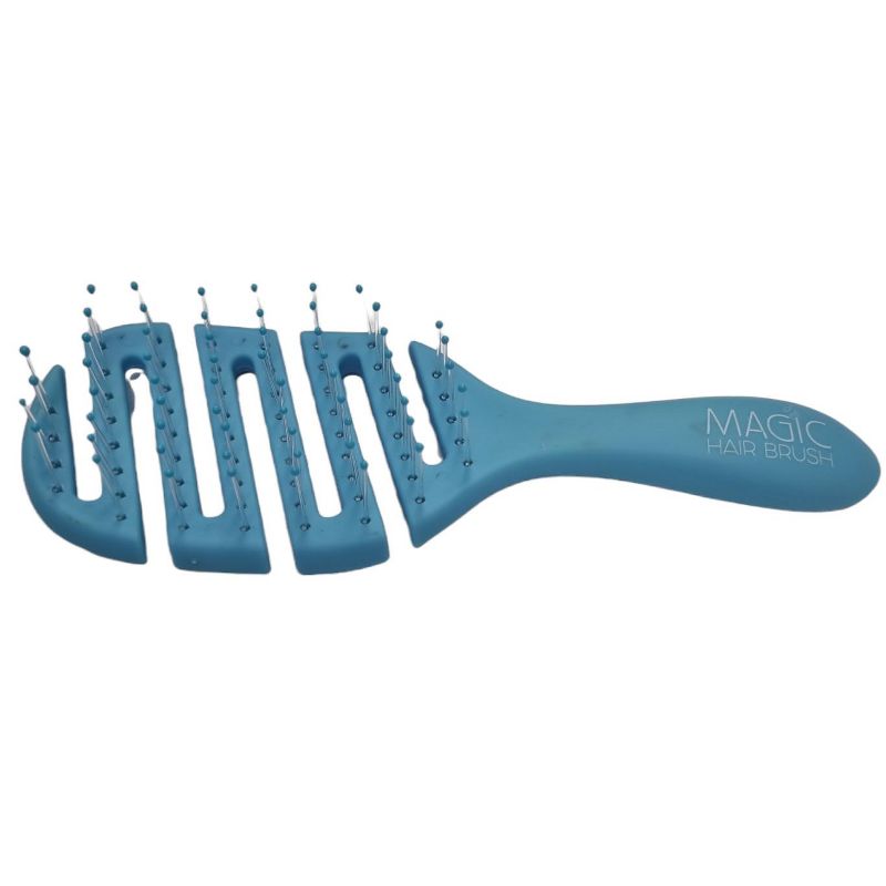 Magic Hair Brush Mini Blue, Professional Flexible Vented Hairbrush For Detangling w/ Case - Blue, 2 of 6
