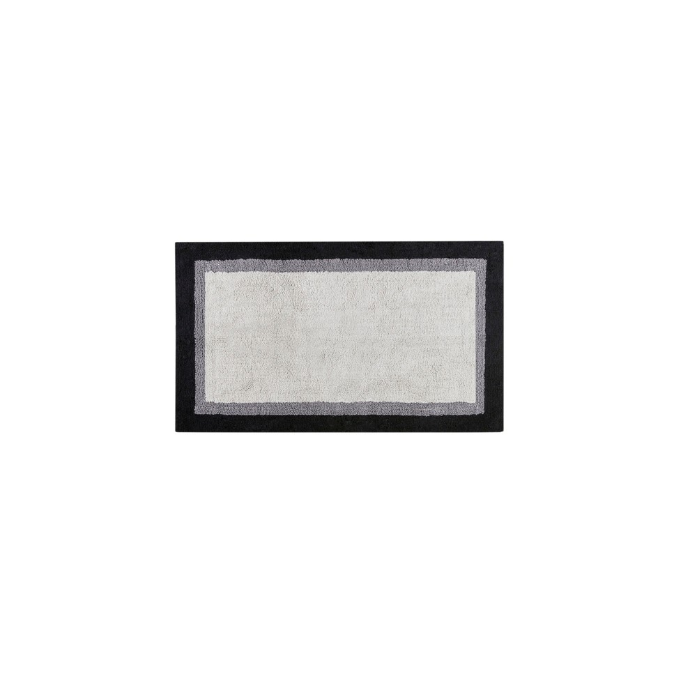 27inx45in Salem Border Bath Rug Black