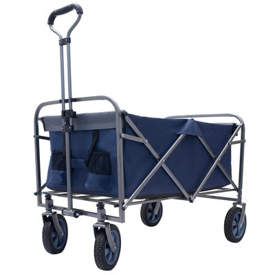 VYNXARIA Outdoor Garden Multipurpose Micro Collapsible Beach Trolley Cart Camping Folding Wagon£¬Navy Blue