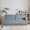 81" Modern Square Arm Sofa with Soft Cushions, Sturdy Legs, and Gray Finish for Living Room - 3 of 4