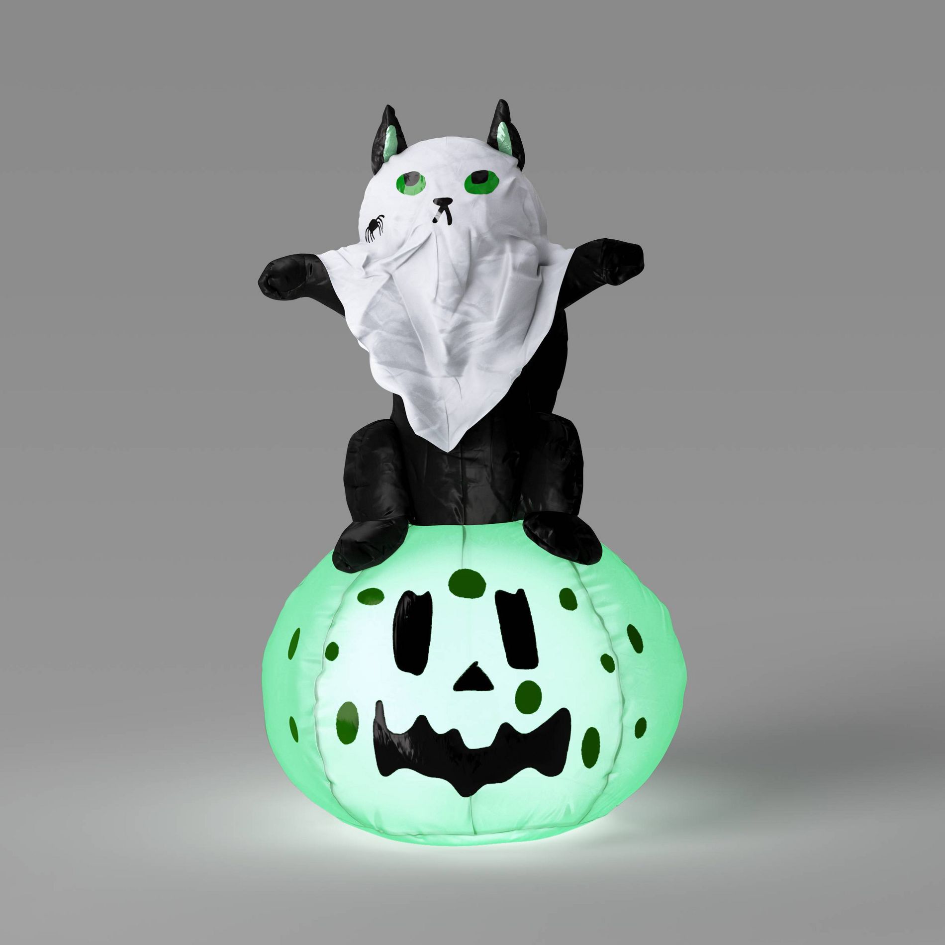 3.5' Airblown Ghost Cat on Jack O'Lantern Halloween Decoration - Hyde and EEK! Boutique™