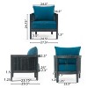 Outdoor Acacia Wood Club Chair with Cushions, Weather-Resistant Wicker Accent, Deep Seating for Patio, Garden & Backyard-Coolbibila - 4 of 4