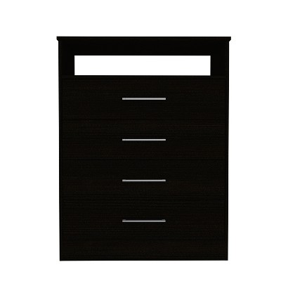 CAVINAS Bedroom Dresser with 4 Drawer,Dressers & Chest of Drawers with 2 Open Shelves for Living Room,Office,Entryway