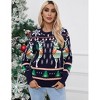 BLUEMING Sweater for Women Crew Neck Long Sleeves Knitted Reindeer Snowflakes Soft Casual Pullover Sweaters - 4 of 4