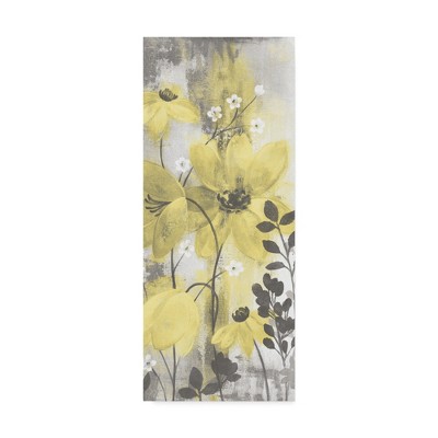 Yellow and Gray Floral Symphony Canvas Art, 19" x 8"