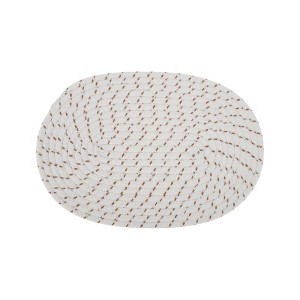 Unique Bargains Trivet Oval Rope Coaster Cotton Non-Woven Fabric 12.6"x8.66"x0.31" - 1 of 3