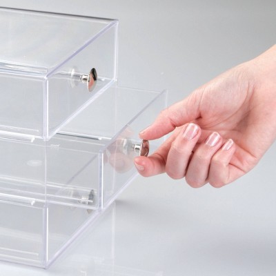 Clear BPA-Free Plastic 3-Drawer Vanity Organizer