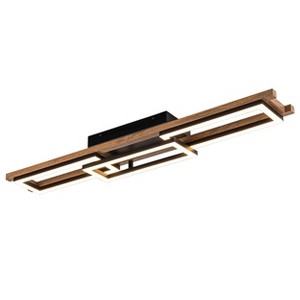 LLHZSY Integrated LED Rectangle Wood Semi Flush Mount Ceiling Light for Hallway Foyer - 39 3/8“ - 1 of 4