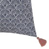 Indienne Paisley Embroidered Scallop Decorative Throw Pillow Navy/White - Oceanfront Resort - 4 of 4