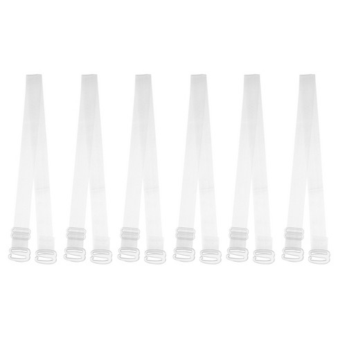 Unique Bargains Abs Non-slip Adjustable Invisible Clear Bra Shoulder Strap With Plastic Hook