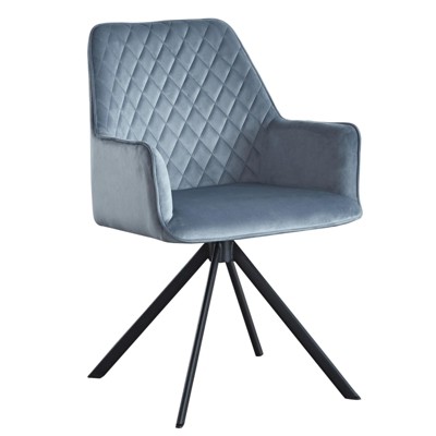 Hybition Accent Chair,Velvet Fabric Upholstered Armchair，Simple Modern Desk Chairs with Metal Legs, for Living Room Bedroom Home Office,Blue