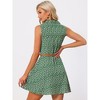 INSPIRE CHIC Women's Floral Sleeveless Half Placket Mini Belted Summer Dress - 4 of 4