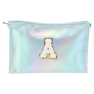 Unique Bargains Women's Letter A Makeup Bag Blue 1 Pc - 1 of 3