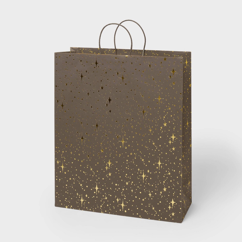Photos - Other Souvenirs Gold foil Dots and Stars Black Jumbo Gift Bag - Spritz™