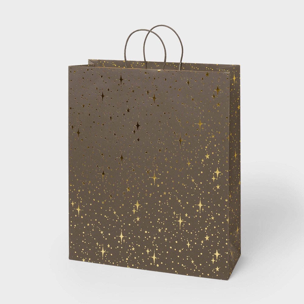 Gold foil Dots and Stars Black Jumbo Gift Bag - Spritz