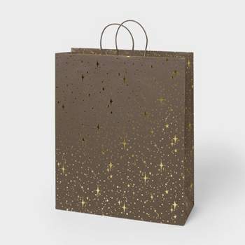 Gold foil Dots and Stars Black Jumbo Gift Bag - Spritz™