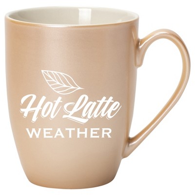 Elanze Designs Hot Latte Weather Pearlescent Sand 10 ounce New Bone China Coffee Cup Mug