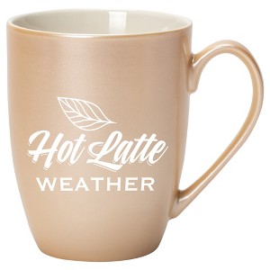 Elanze Designs Hot Latte Weather Pearlescent Sand 10 ounce New Bone China Coffee Cup Mug - 1 of 4