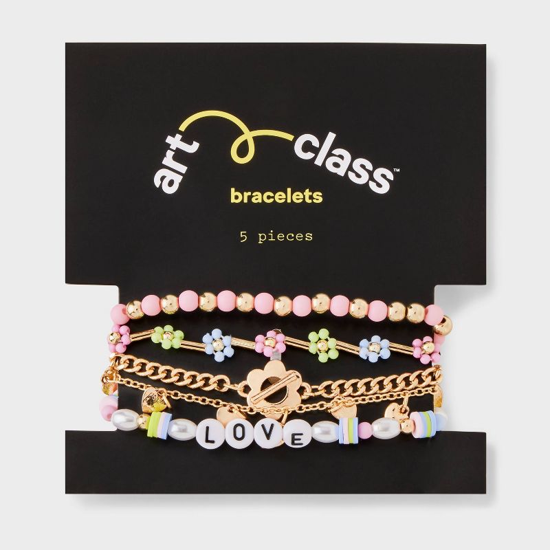 Girls&#39; 5pk Love Bracelet Set - art class&#8482;, 3 of 5