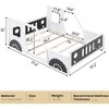 QingMoon Car-Shaped Twin Size Bed Frame, Wood Floor Platform Bed with Headboard, Footboard and Guardrail, Kids Race Car Bed for Boys & Girls - 4 of 4