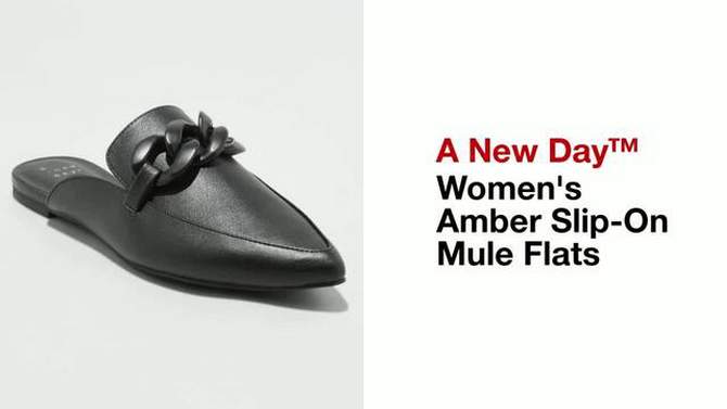 Women's Amber Slip-On Mule Flats with Memory Foam Insole - A New Day™, 2 of 12, play video