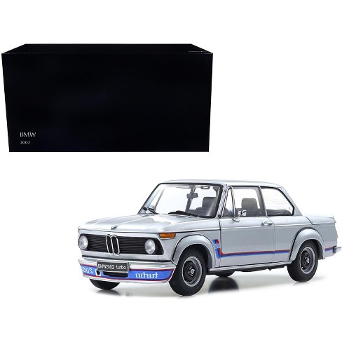 BMW 2002 Turbo Silver with Red and Blue Stripes 1/18 Diecast Model Car by  Kyosho