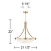 Possini Euro Design Deco Warm Brass Pendant Chandelier 21 1/2" Wide Modern White Marbled Bowl Glass 3-Light Fixture for Dining Room Kitchen Island - 4 of 4