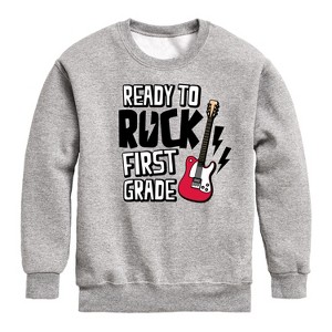 Boys' - Instant Message - Ready To Rock First Grade Graphic Long Sleeve Fleece Sweatshirt - 1 of 4