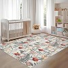 Modern 6x9 Beige Washable Rug, Floral Farmhouse Area Carpet, Soft Non-Slip Low Pile Stain-Resistant Floor Cover for Living Room, Bedroom, Dining - 2 of 4