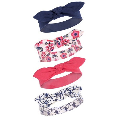 Touched By Nature Baby Girl Organic Cotton Headbands 4pk, Flower, 0-24 ...