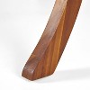 PAGED Patio Dining Table Wood Round Patio Table with Wood Tabletop and Black Metal Leg for Patio, Deck - 3 of 4