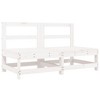 vidaXL Garden Middle Sofa White Solid pine wood Medium Modular - 2 of 4