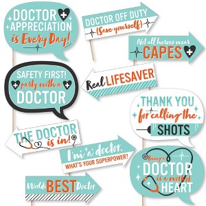 Big Dot of Happiness Funny Thank You Doctors - Doctor Appreciation Week Photo Booth Props Kit - 10 Piece - 1 of 4