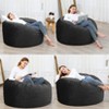 4 Foot Bean Bag Chair,Memory Foam Big Bean Bag for Adults, Big Sofa with Fluffy Removable Microfiber Cover  4' - 2 of 4