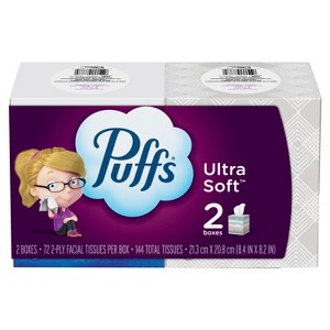 Puffs Ultra Soft Facial Tissuess, 2 Mega Cubes, 72 Facial Tissues Per Box - 1 of 1