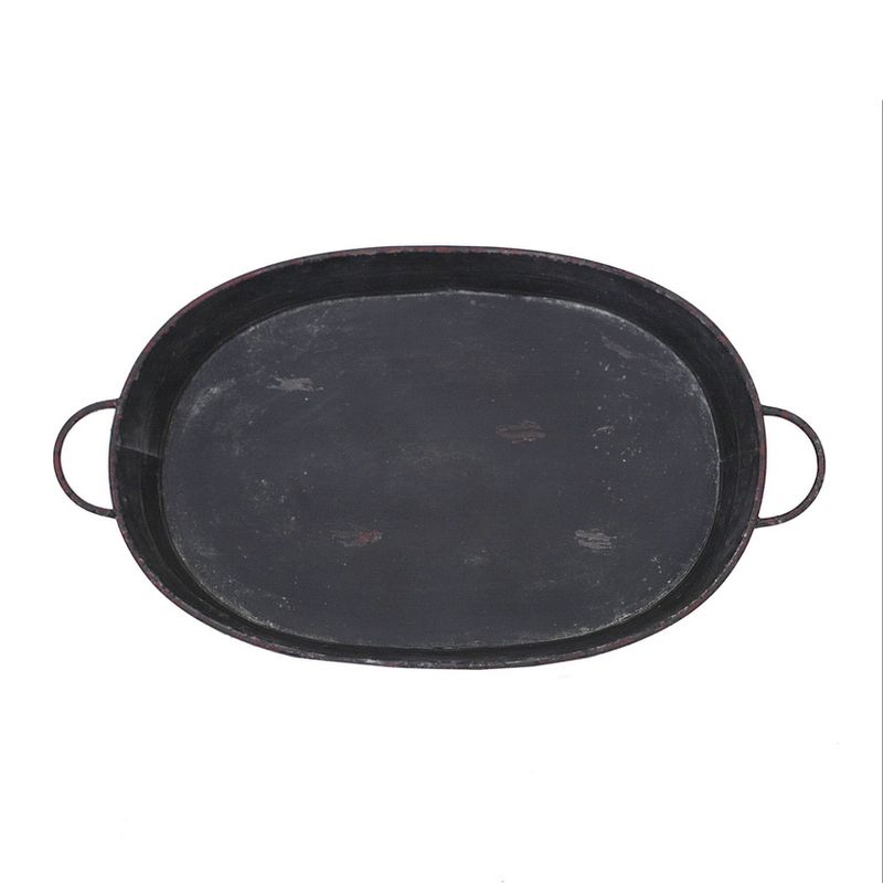 Oval Metal Tray - Black - Storied Home, 4 of 6