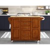 Create - A - Cart Kitchen Cart with Natural Top Cherry - Homestyles: Hardwood Frame, 4 Drawers, 2 Doors, Storage Shelf - 2 of 4