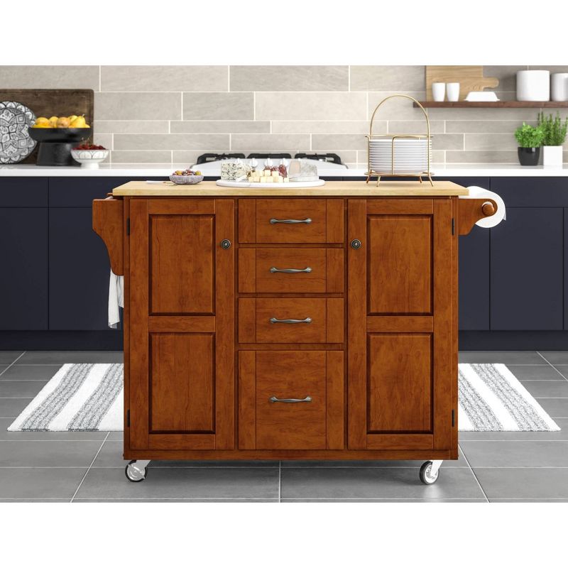 Create - A - Cart Kitchen Cart with Natural Top Cherry - Homestyles, 2 of 14