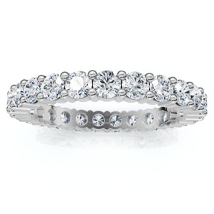 Pompeii3 1ct Diamond Eternity Wedding Ring in 14k White, Yellow, Rose Gold Lab Created - 1 of 4