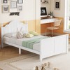 Twin Size Wood Platform Bed with Headboard and Footboard for Bedroom - 3 of 4