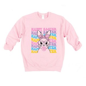 Simply Sage Market Women's Graphic Sweatshirt Groovy Easter Bunny - 1 of 4