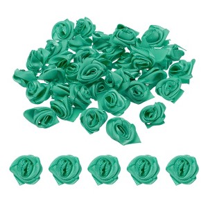 Unique Bargains Satin Fabric Decorative DIY Craft Embellishment Ribbon Roses 50 Pcs - 1 of 4