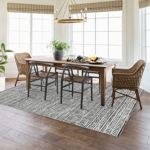 Boho print area rug – ideal for offices, living rooms, bedrooms, playrooms. Non-shedding and washable carpet - 1 of 4