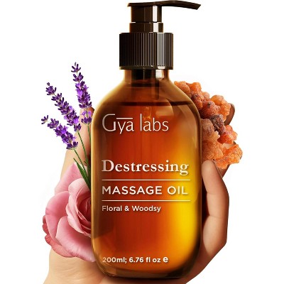 Gya Labs Destressing Massage Oil for Sore Muscles - 6.76 Fl Oz