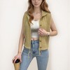 Anna-Kaci Women's Hooded Knit Button Down Vest with Drawstring Hem and Textured Cable Pattern - 2 of 3