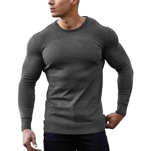 COOFANDY Men's Crew Neck Sweater Slim Fit Lightweight Sweatshirts Knitted Pullover for Casual Or Dressy Wear - 1 of 4