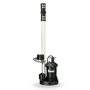 Simer Quick Install Sump Pump with Pre Assembled Discharge Pipe and Hose Kit for Utility Pumps, Tools, and Home Improvement, Black - 1 of 4
