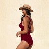 Women's Ruched Front and Crisscross Back Tankini Set - Cupshe - 3 of 4