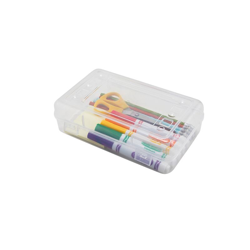 Advantus Gem Polypropylene Pencil Box with Lid Clear 8 1/2 x 5 1/2 x 2 1/2 34104, 3 of 6