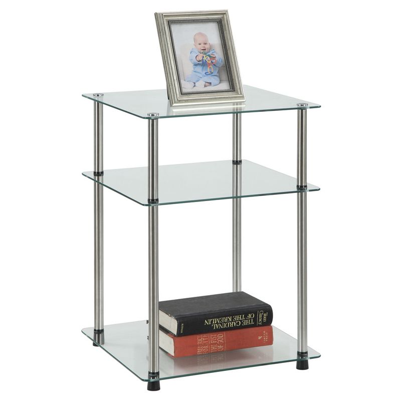 Classic Glass 3 Tier End Table Clear Glass - Breighton Home, 3 of 6